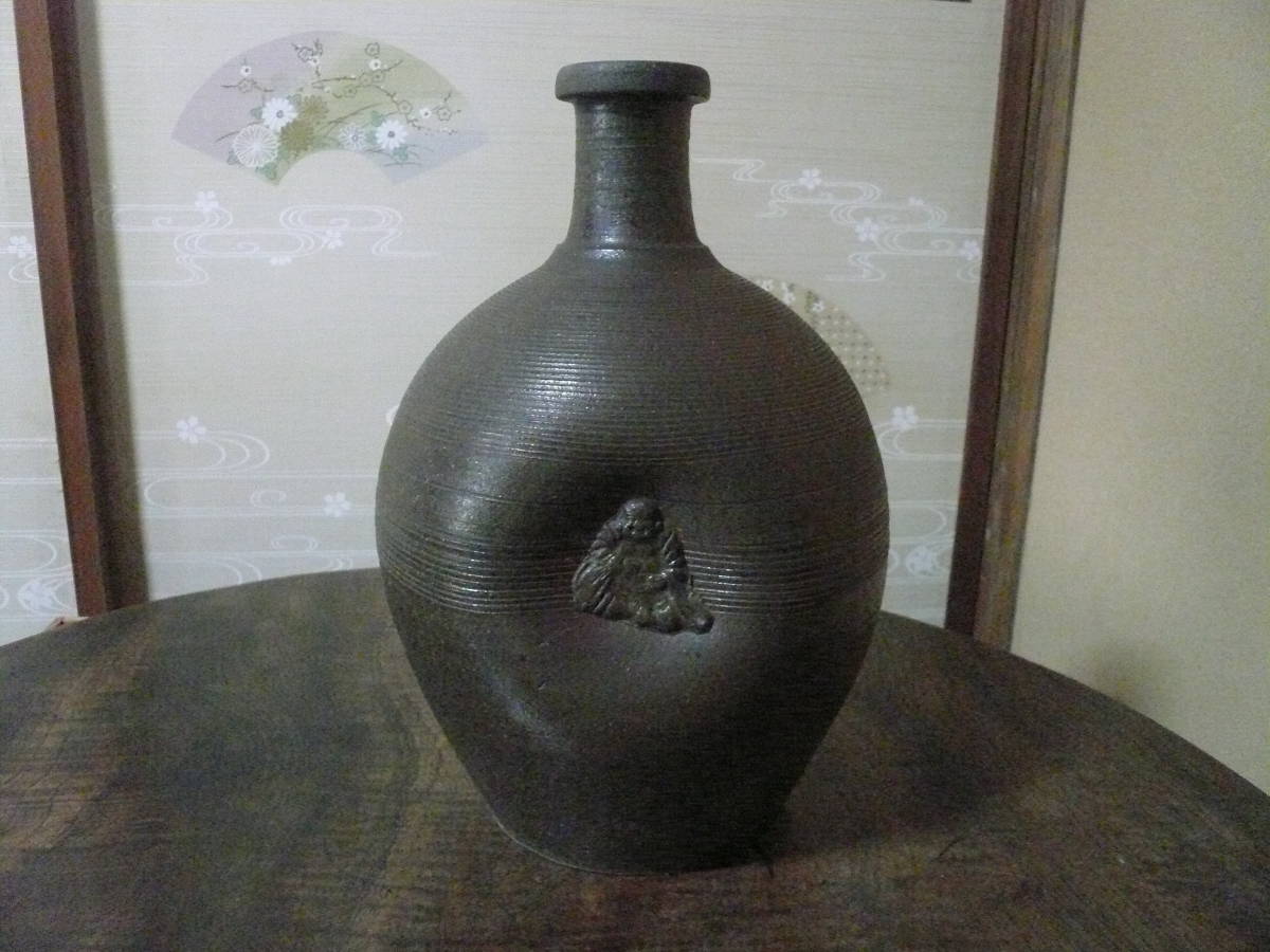 古備前 江戸時代後期の大きな備前焼の人形徳利 備前焼 徳利 酒器 人形