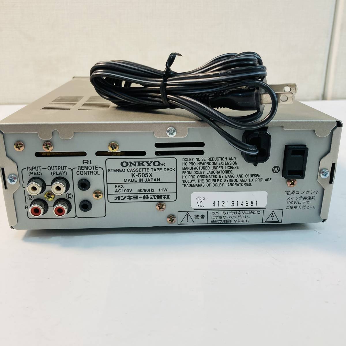 ONKYO オンキョー カセットデッキ K-505X | K-505FX 動作品ONKYO 公式