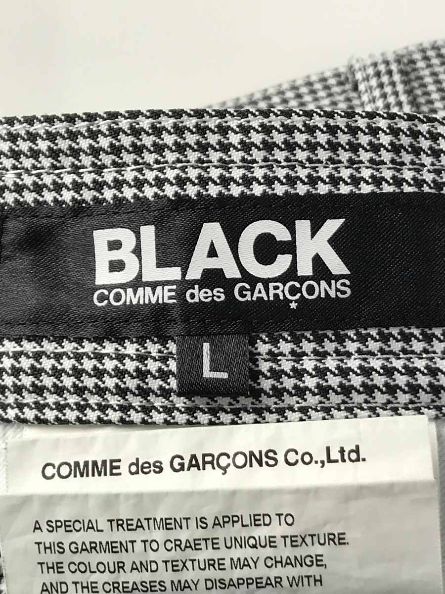 des COMME BLACK GARCONS◇ボトム&frasl;XS&frasl;ポリエステル&frasl;BLK&frasl;無地&frasl;GO-P013 パンツ ? BLACK COMME des GARCONS◆ボトム/L/ポリエステル/GRY/千鳥格子/1S-P031/AD2016