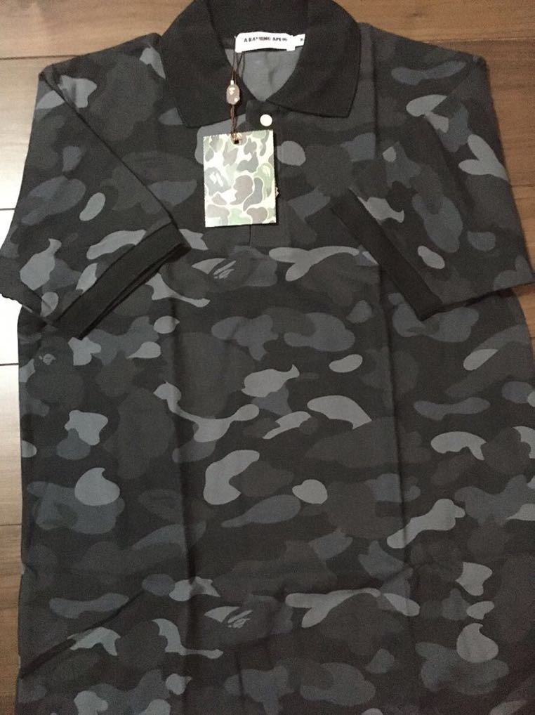 驚きの破格値，定番人気 即完 定価以下 BAPE A BATHING APE 店舗カラー 青山店 限定 鹿の子生地 カラーカモ ポロシャツ ブラック Mサイズ エイプ NIGO(半袖シャツ)｜売買されたオークション情報、yahooの商品情報をアーカイ 男性用
