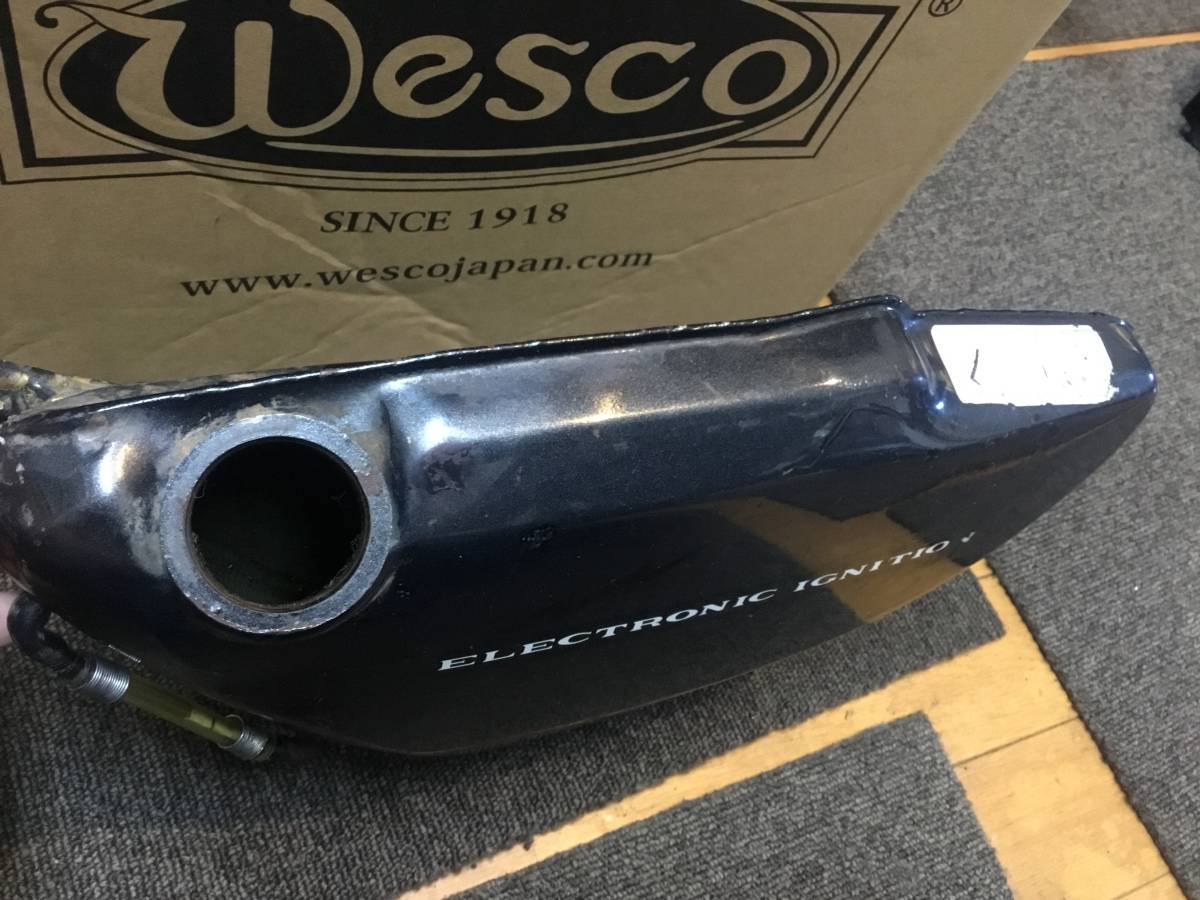 マッハ 500SS H1 カワサキ純正 オイルタンク ピーコックグレー エグリ 