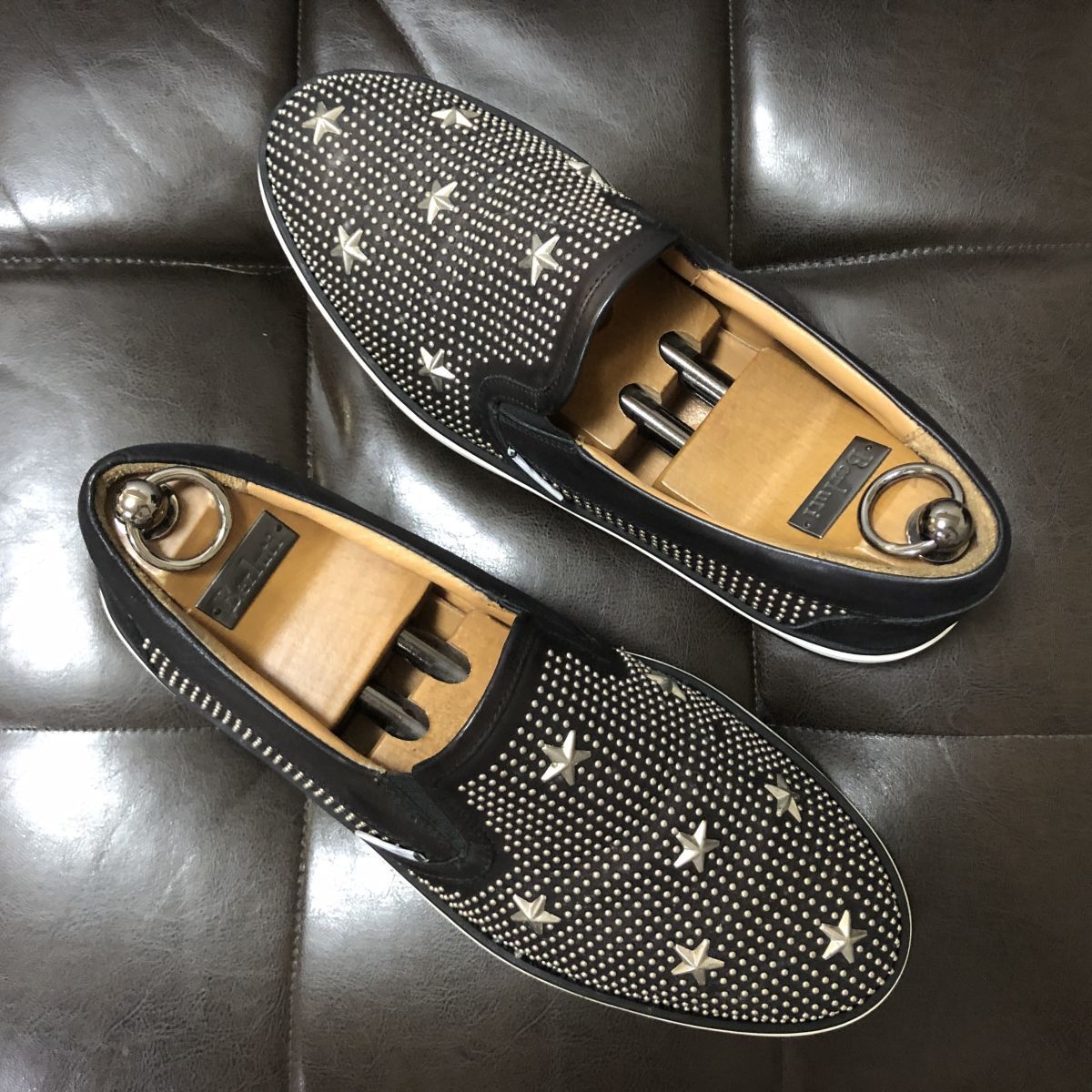 1122-01】□状態良好|JIMMY CHOO|ジミーチュウ|スリッポン|スター 