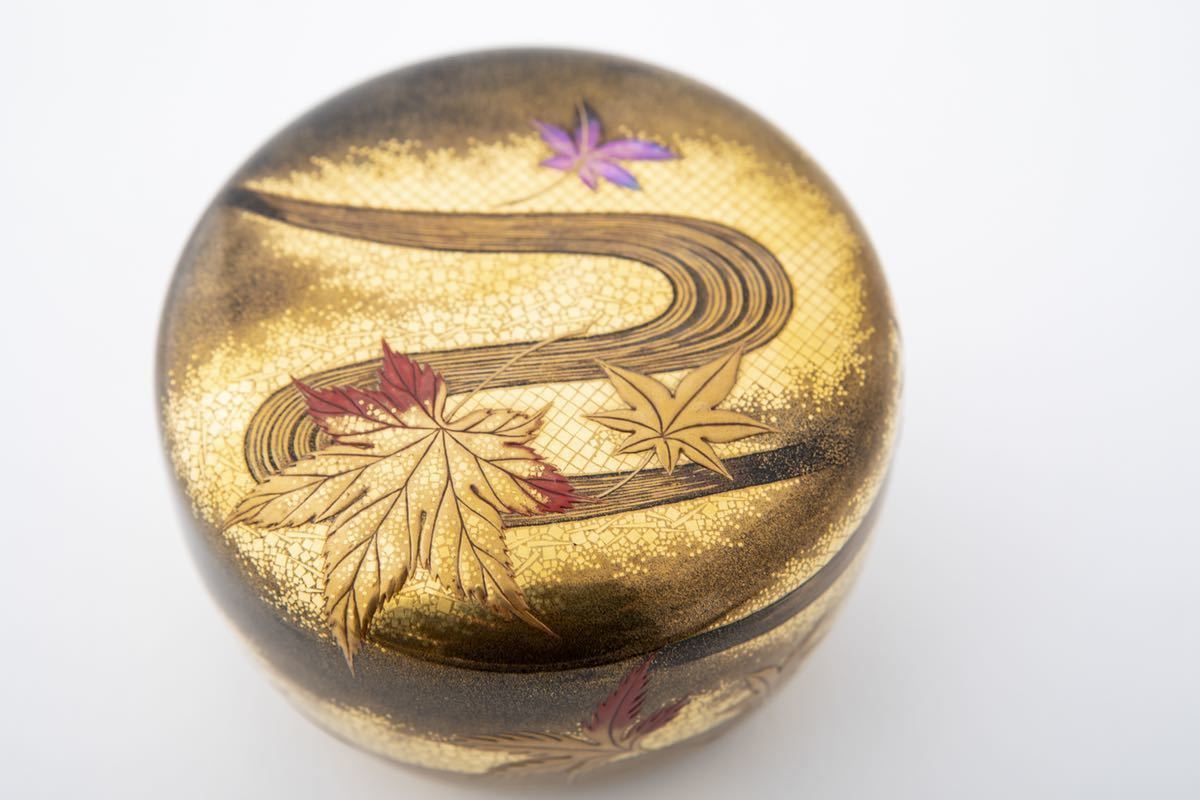 詳細画像◇龍田川棗 （茶器/茶道具 銘付茶杓】 染竹 銘「立田川」 福代  