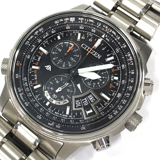 美品 シチズン エコドライブ H610-T018670 クロノグラフ 電波 美品 シチズン エコドライブ H610-T018670 クロノグラフ 電波