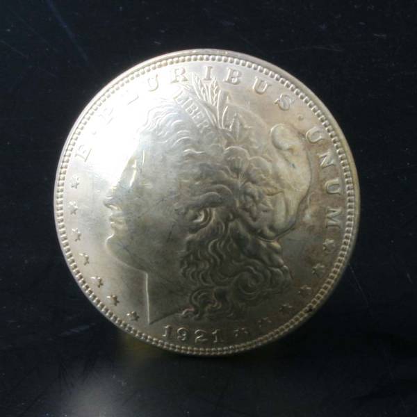 【中古】1ドル銀貨　モルガンコインコンチョ 1921（裏ネジ）