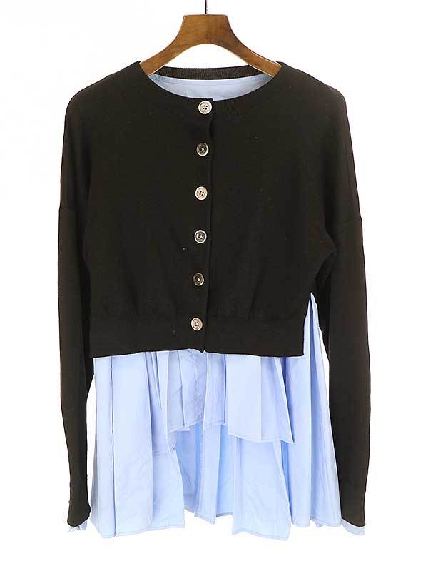 正規品，人気セール ENFOLD エンフォルド 21AW ニットレイヤードプリーツカーディガン ブラック 38 レディース(Sサイズ)｜売買されたオークション情報、yahooの商品情報をアーカイブ公開 - オークファン Sサイズ