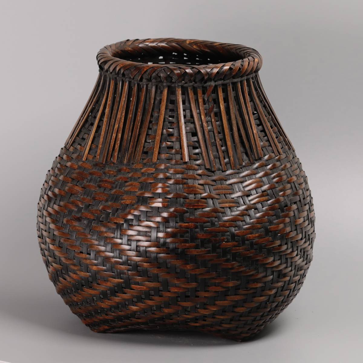 茶道具 共箱 棗 花籠 棗『小崎清人作』『朱塗 茶器 』茶入 内金 イ616