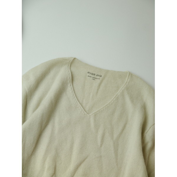 evam eva エヴァムエヴァ seamless cashmere V neck カシミヤ V ネック
