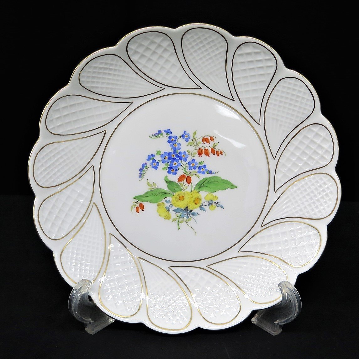 Meissen マイセン ベーシックフラワー 三つ花 花文 プレート 皿 3枚