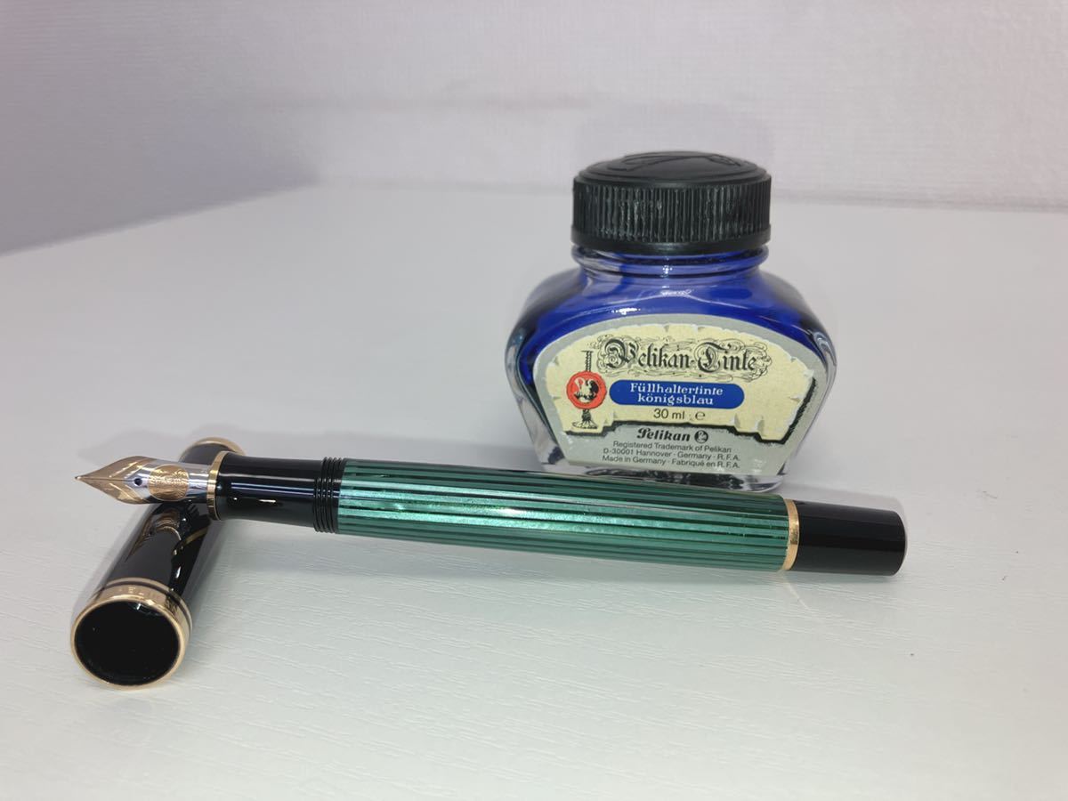 ☆希少 レア Pelikan ペリカン スーべレーン M1000 緑縞 18C-750 3B