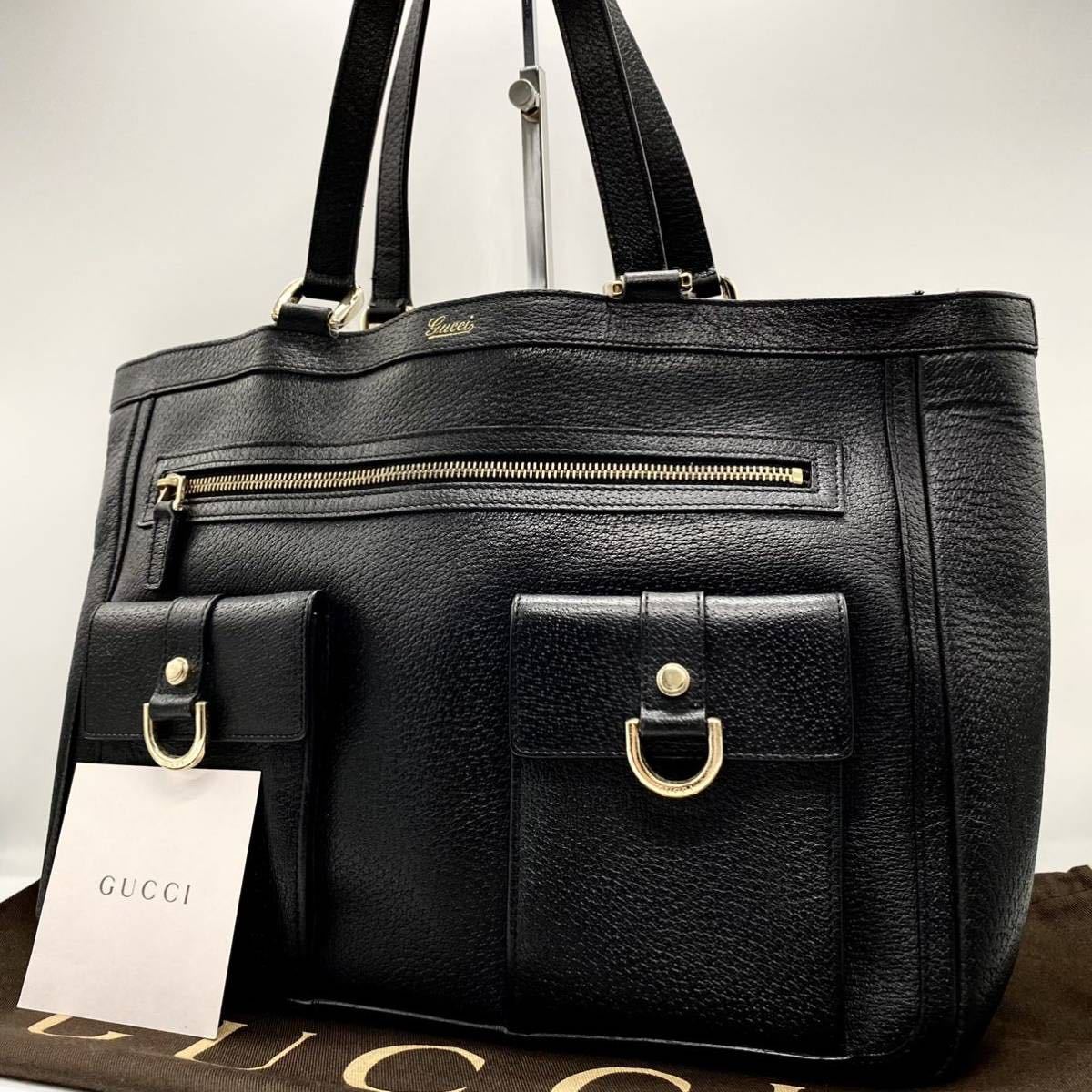 新作登場，SALE 1円 極 GUCCI グッチ オールレザー ビジネスバッグ バンド トート 鞄 ブリーフケース A4&PC収納可 メンズ レディース 黒 ブラック(かばん、バッグ)｜売買されたオークション情報、yahooの商品 かばん、バッグ