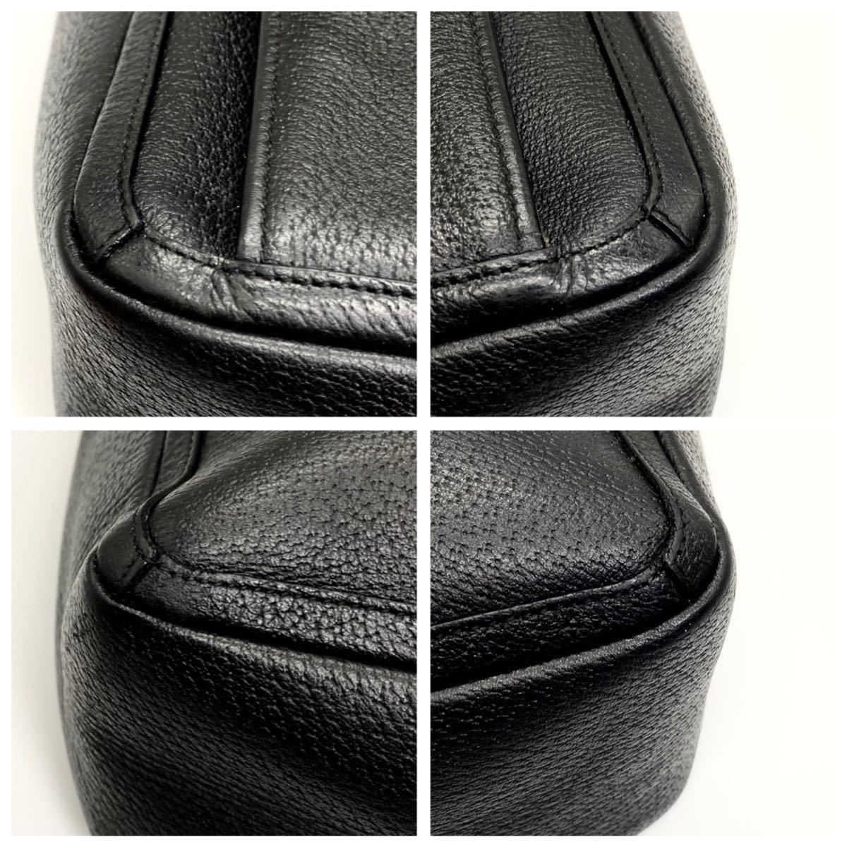 1円【極美品】GUCCI グッチ オールレザー ビジネスバッグ バンド トート 鞄 ブリーフケース A4&PC収納可 メンズ レディース 黒 ブラック グッチ ビジネスバッグ メンズ 1円○極 プレートロゴ トート