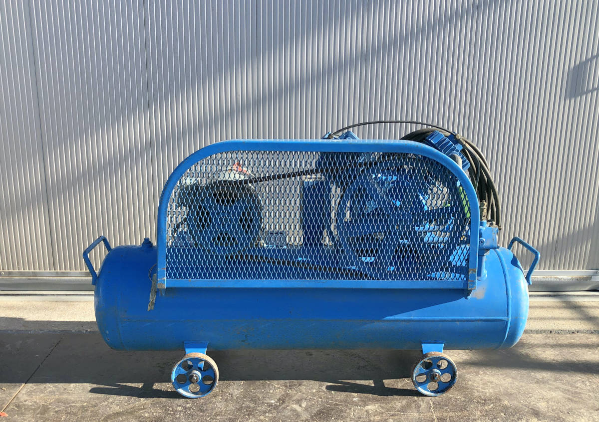 売り切り MEIJI エアーコンプレッサー G-22K 200V三相 2.2KW 80L 10KG 
