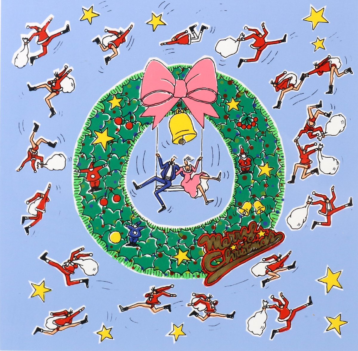 【安い，品質保証】 イラストレーター 角谷泰人 ハッピークリスマス シルクスクリーン 66/200 額装品 / リトグラフ 版画(シルクスクリーン)｜売買されたオークション情報、yahooの商品情報をアーカイブ公開 - オー シルクスクリーン