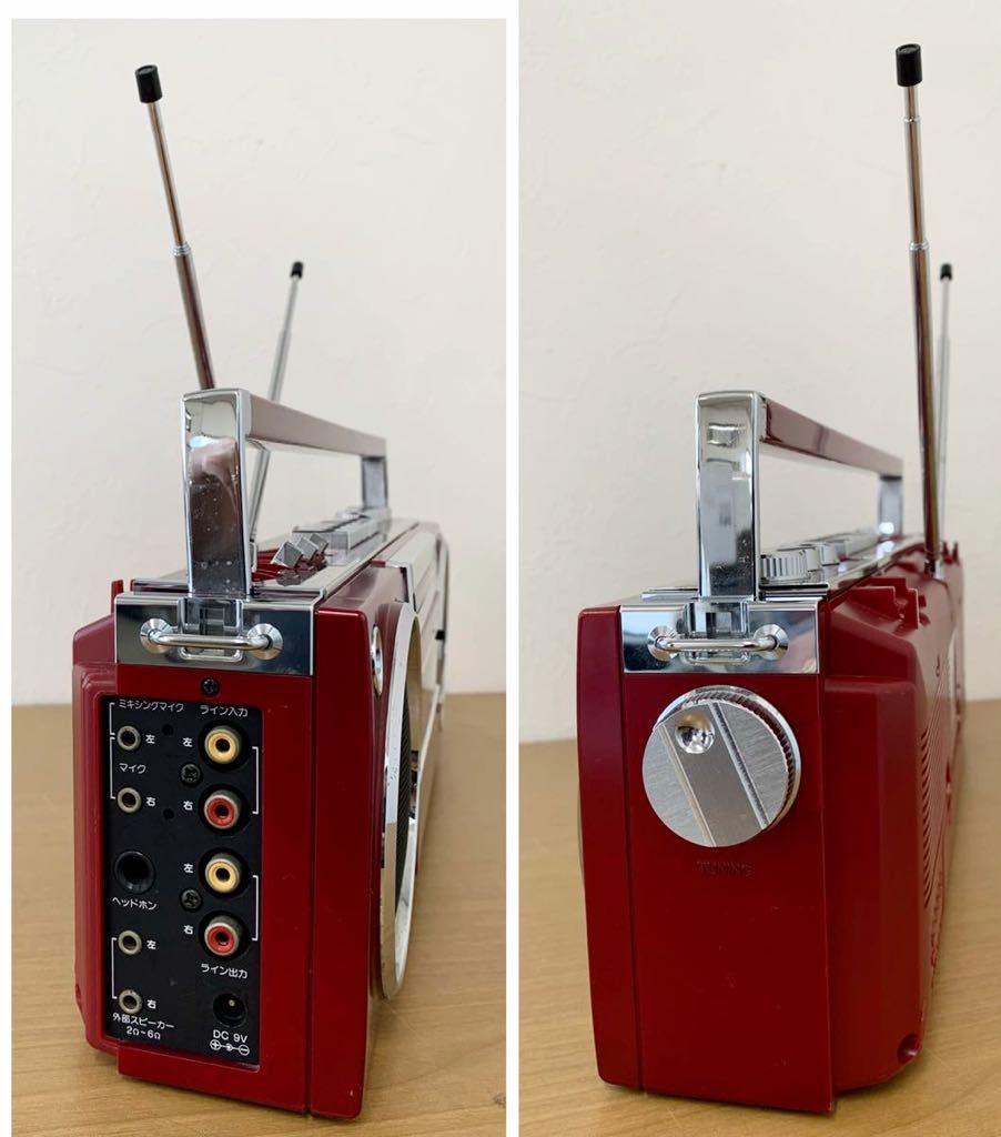 908M）SANYO 三洋電機 MR-U4SX レッド おしゃれ メタルテープ ラジカセ