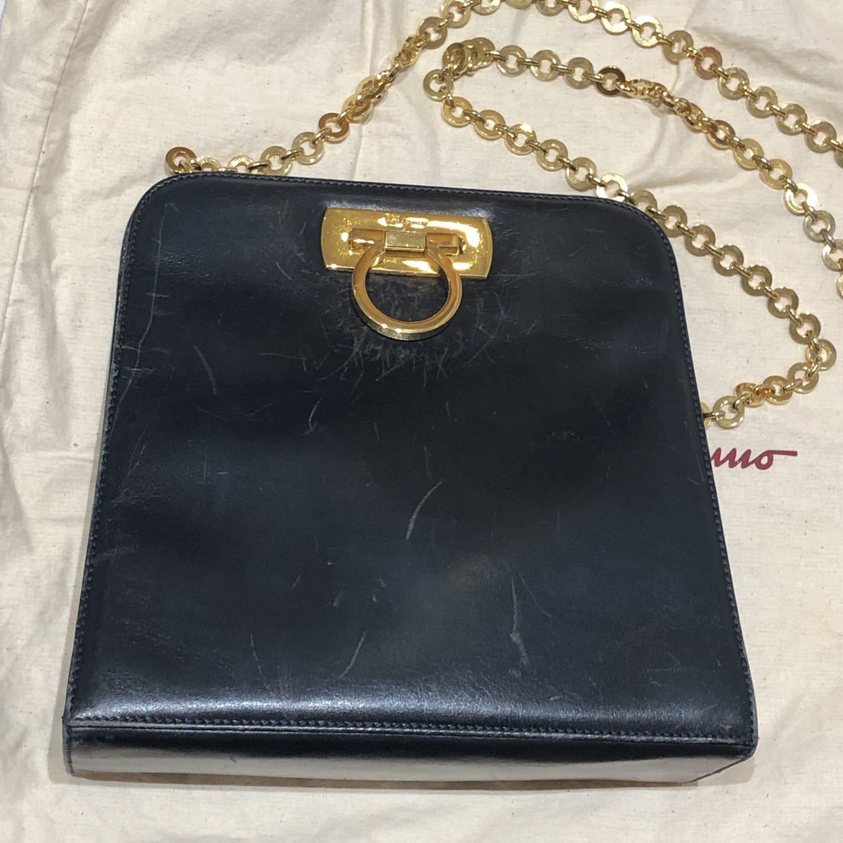 Salvatore Ferragamo ガンチーニ レザー 2way トート ショルダーバッグ ピンク (198643