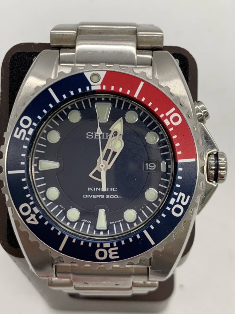 0801-534MK②15180 時計 SEIKO セイコー KINETIC DIVER’S 200ｍ キネティック ダイバー デイト 自動巻 5M62-OBLO 241196