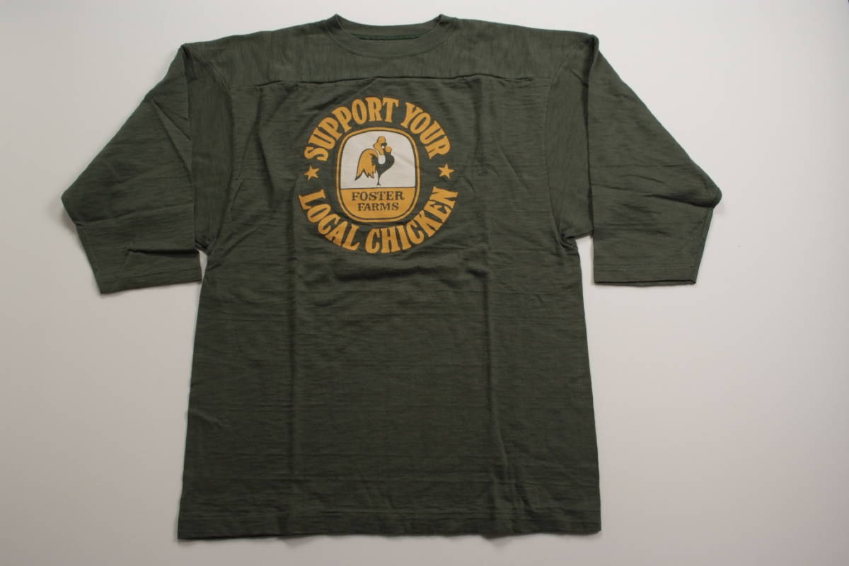 WAREHOUSE ウエアハウス 七分袖フットボールTシャツ FOSTER グリーン