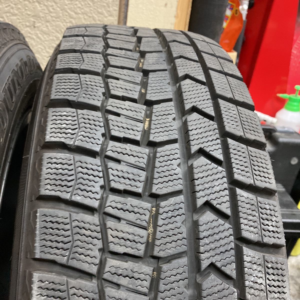 超バリ山！アウディ センターキャップ付 16×7.5j+37 PCD112/5H 205/60R16 ダンロップ ウインターマックス WM02 2017年製 4本 検: A4 純正