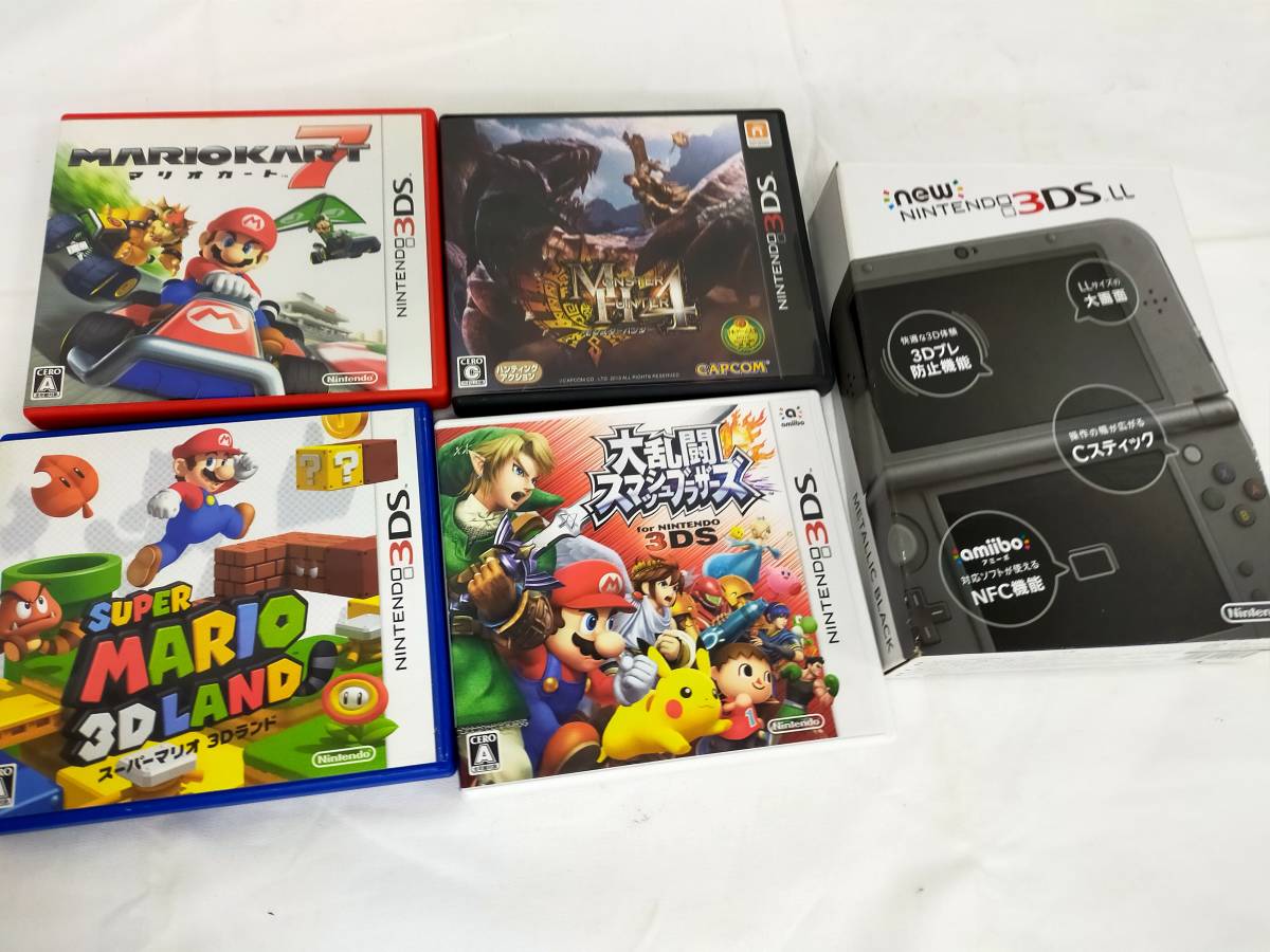 1円 Newニンテンドー3DS LL /本体/ソフト4個付き/セット(ニンテンドー 