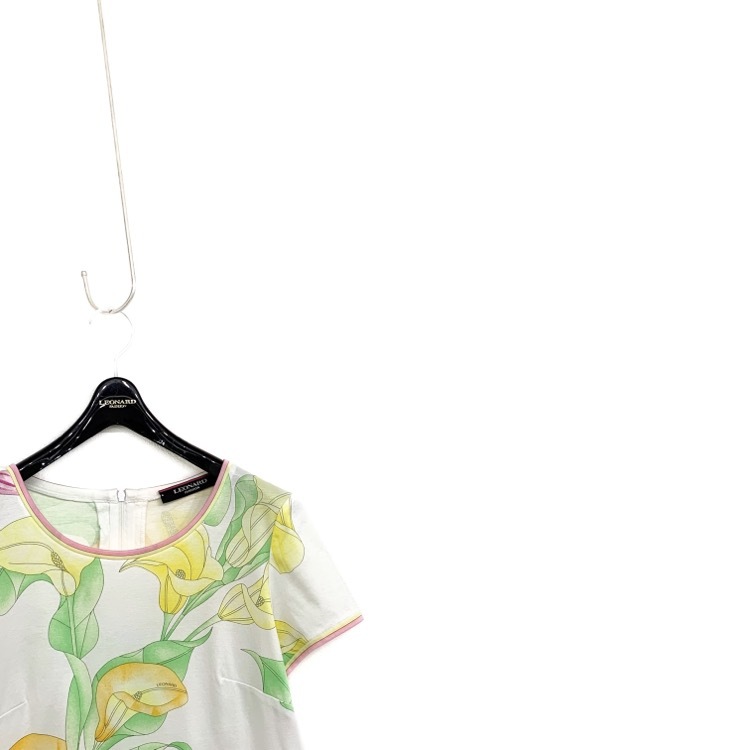 未使用品 LEONARD レオナール フラワープリント半袖カットソー Tシャツ