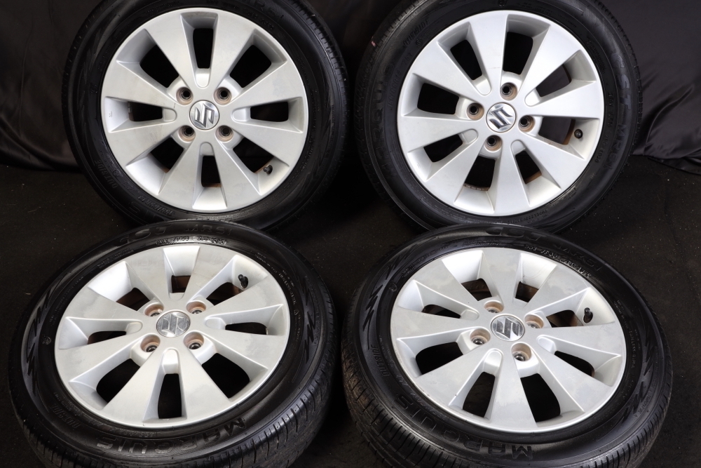 155/65R14 スズキ純正ホイールバリ山タイヤ4本セット ☆バリ山 155⁄65R14 スズキ純正アルミ MARQUIS 2020年製 4本SET