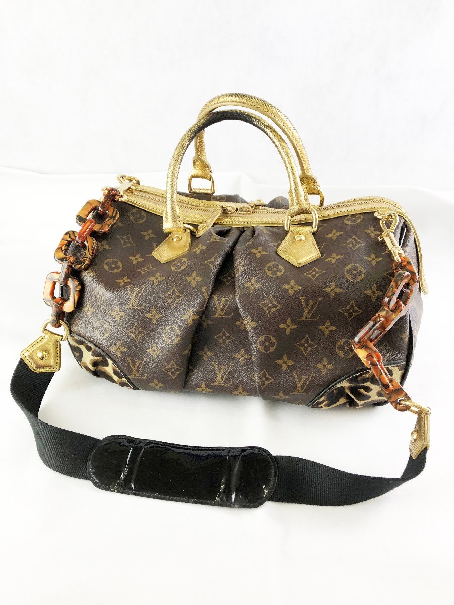 ★中古品★LOUIS VUITTON モノグラム レオパード スティーブン M95281 2006年限定コレクション ハラコ TH0066 ルイヴィトン