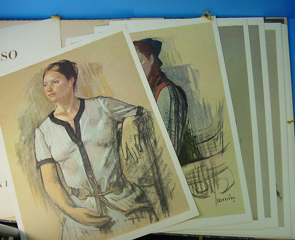 小磯良平大版素描集2点！『パステル素描12葉』/『17DESSINS デッサン集