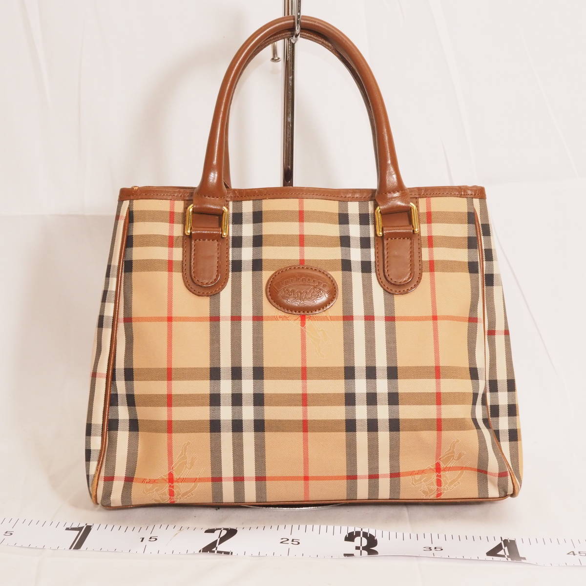 バーバリーズ Burberrys ノバチェック キャンバス×レザー トートバッグ 