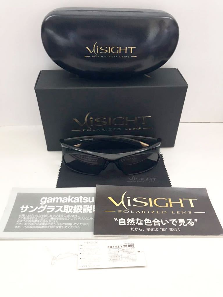 送料無料！美品 がまかつ 偏光サングラス GM-1742 ゴールドVS33 検 