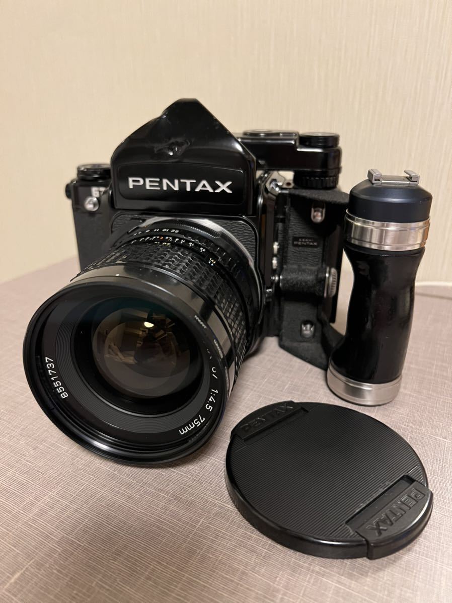 光学極美・動作確認済】SMC PENTAX 67 75mm F4.5中判カメラ ペンタックス