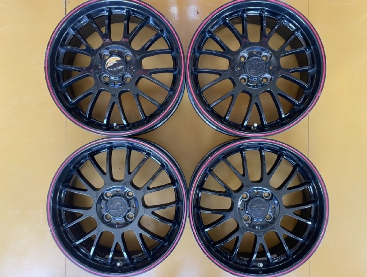 ○BADX S-HOLD 16×6J (52) 4H PCD100 GM/Po 195/55R16 4本
