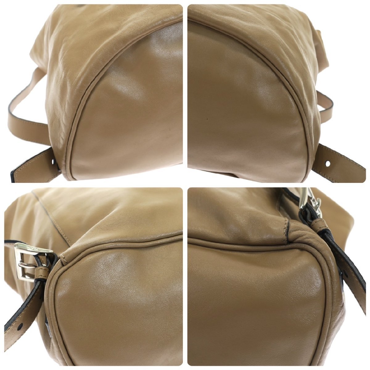 1円スタート PRADA プラダ レザー リュック バックパック 2way 巾着型 