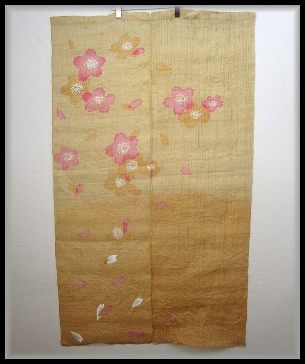 【新作登場，格安】 ZEROnet 生平麻 暖簾 のれん 桜 85&times;145cm きびらあさ W48-47(暖簾（のれん）)｜売買されたオークション情報、yahooの商品情報をアーカイブ公開 - オークファン 暖簾（のれん）