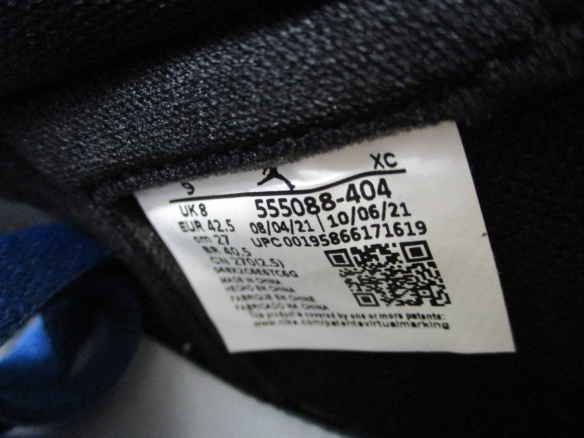 80：27.0cm【555088-404】Dark Marina Blue Black-White NIKE AIR