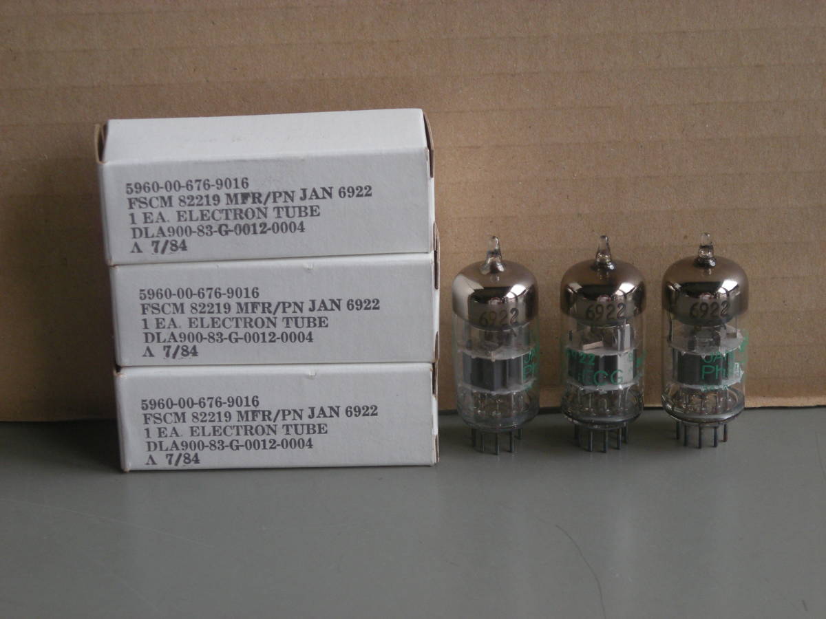 NOS PHILIPS JAN 6922 真空管 5本セット 6DJ8 高信頼管 PhilipsECG