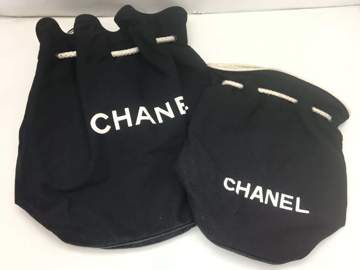 CHANEL 巾着型 リュック バッグ ブラック系 ノベルティ 2点 まとめ 