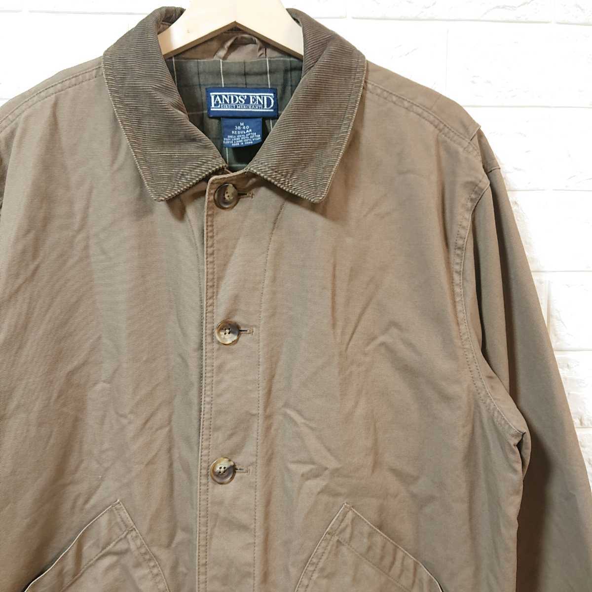 【安い，新品】 90s Vintage LANDS'END ヴィンテージ ランズエンド チェック裏地 ダック ハンティングジャケット Mサイズ ブラウン&times;カーキ hunting jkt(Mサイズ)｜売買されたオークション情報、yahooの商品情報 Mサイズ