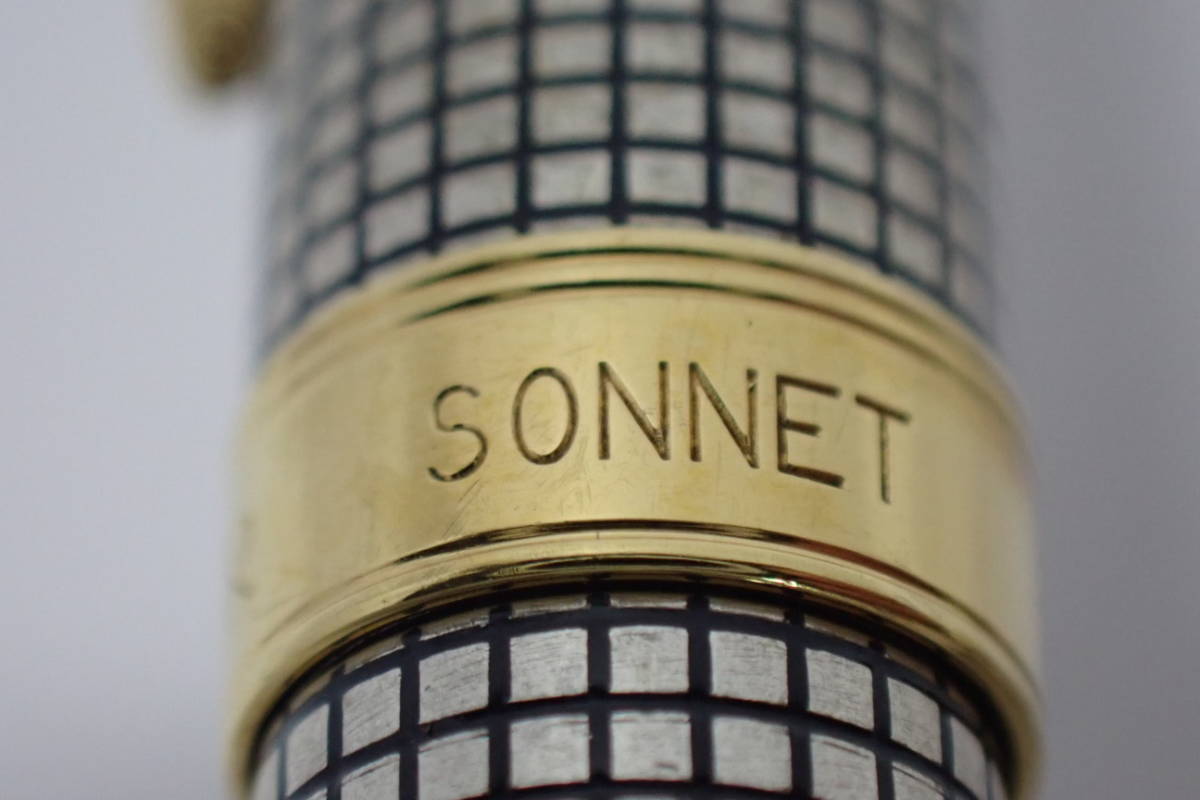 23226 PARKER SONNET FRANCE N.III パーカー ソネット ボールペン MD925 格子 シズレパターン 筆記確認 ...