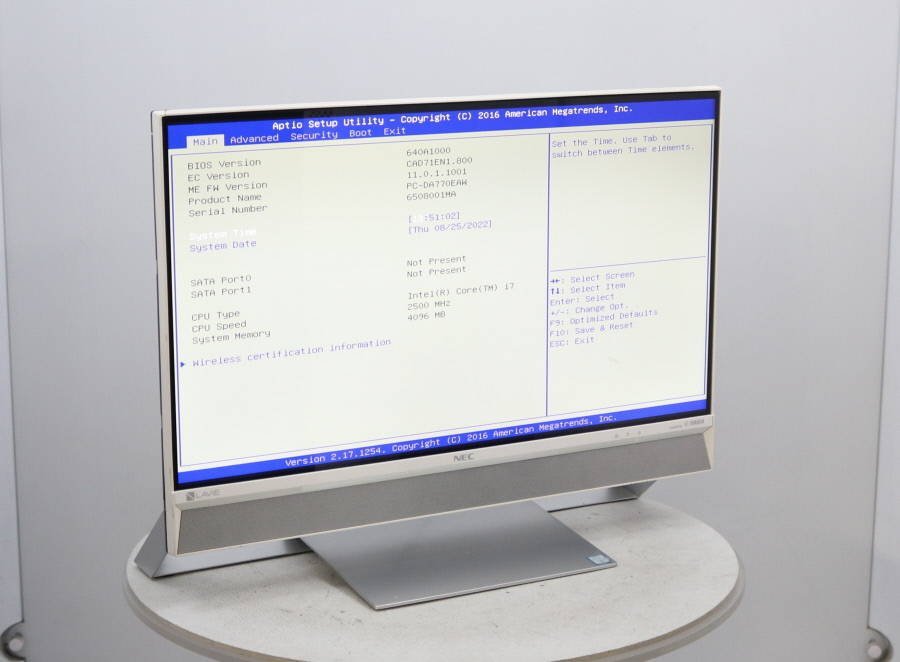 NEC LAVIE Desk All-in-one i7 Core PC-DA770EAW : 6500U 2.50GHz PC 