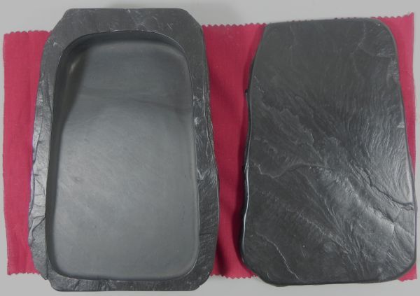 雄勝硯 未使用保管品 約21㎝×14㎝ 蓋共2,6㎏ 高橋頼母硯店 gy1(書 