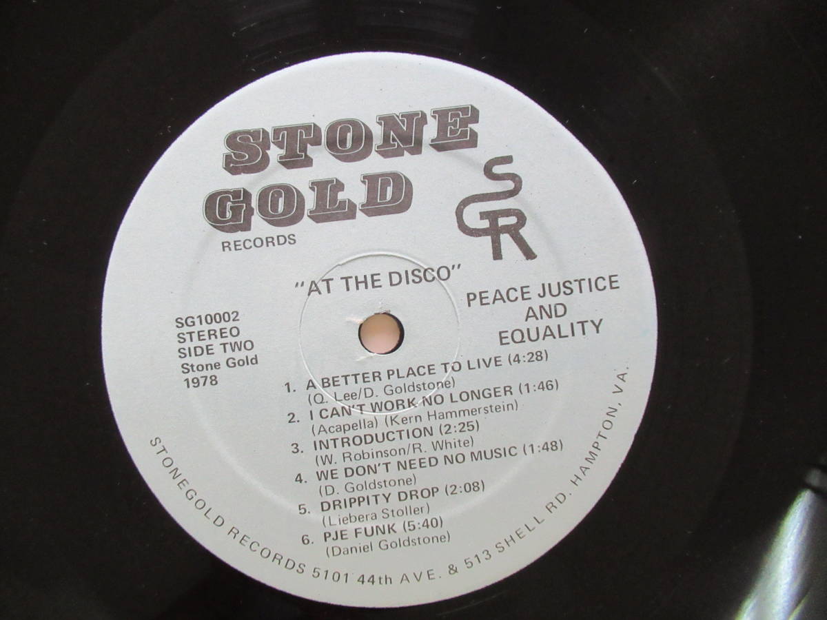 xyu☆LP-A85☆Peace，Justice&Equality AT THE DISCO STONE GOLD 
