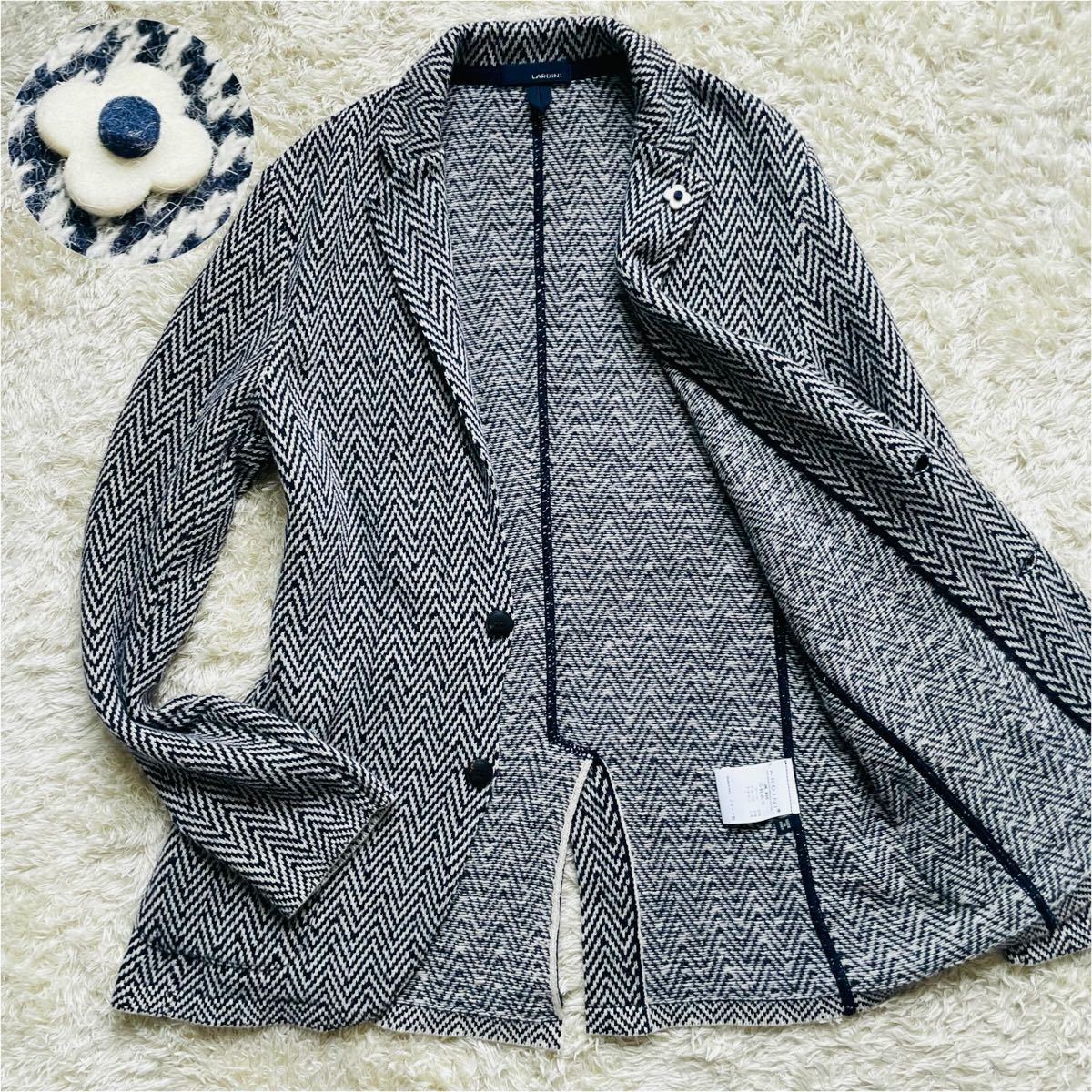 ラルディーニ LARDINI ⁄ 紺ブレザー BRITISH S 0 極上のアルパカ素材 