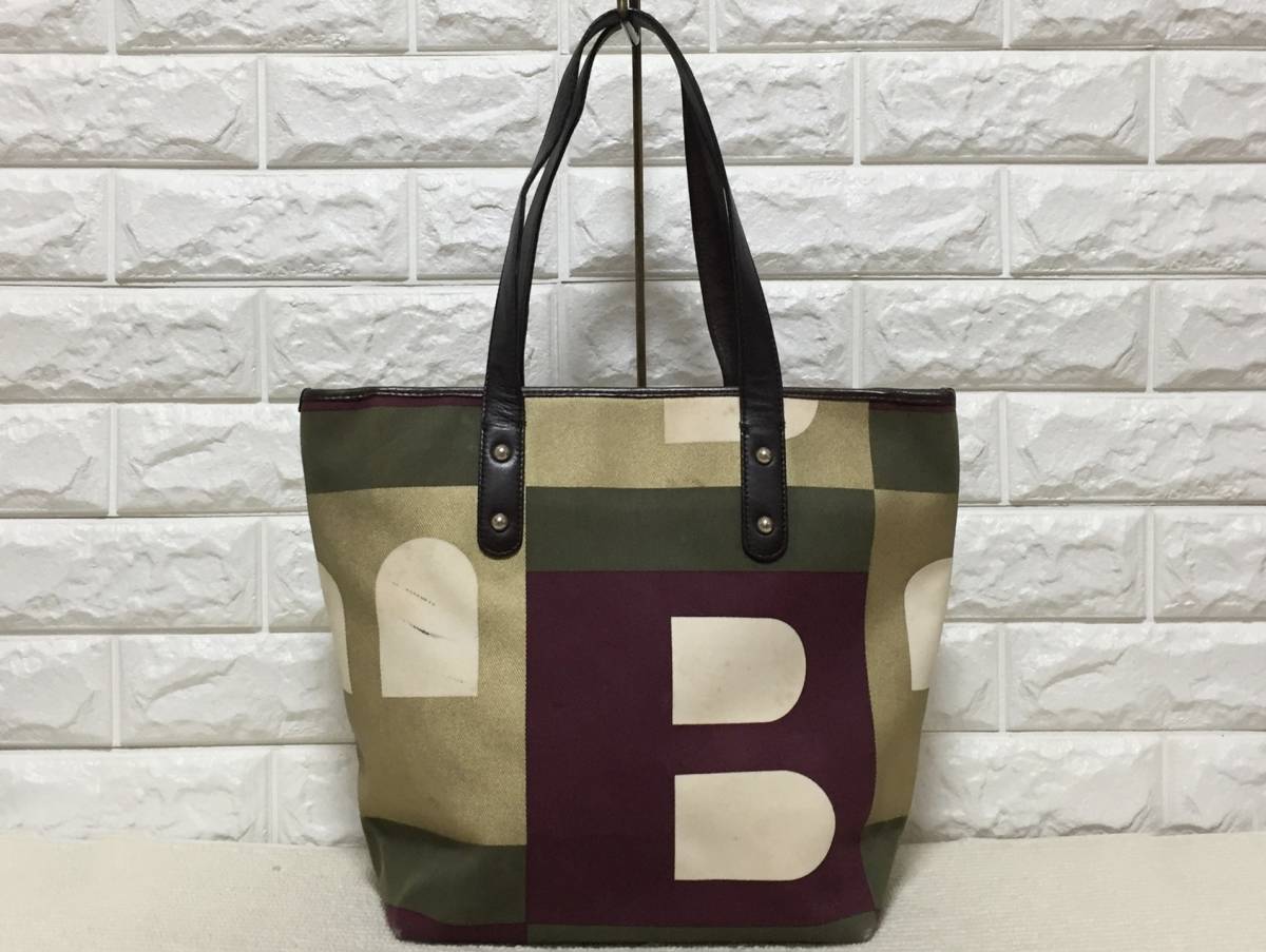 no8557 BALLY バリー 本革 レザー キャンバス 肩掛けショルダー トート 