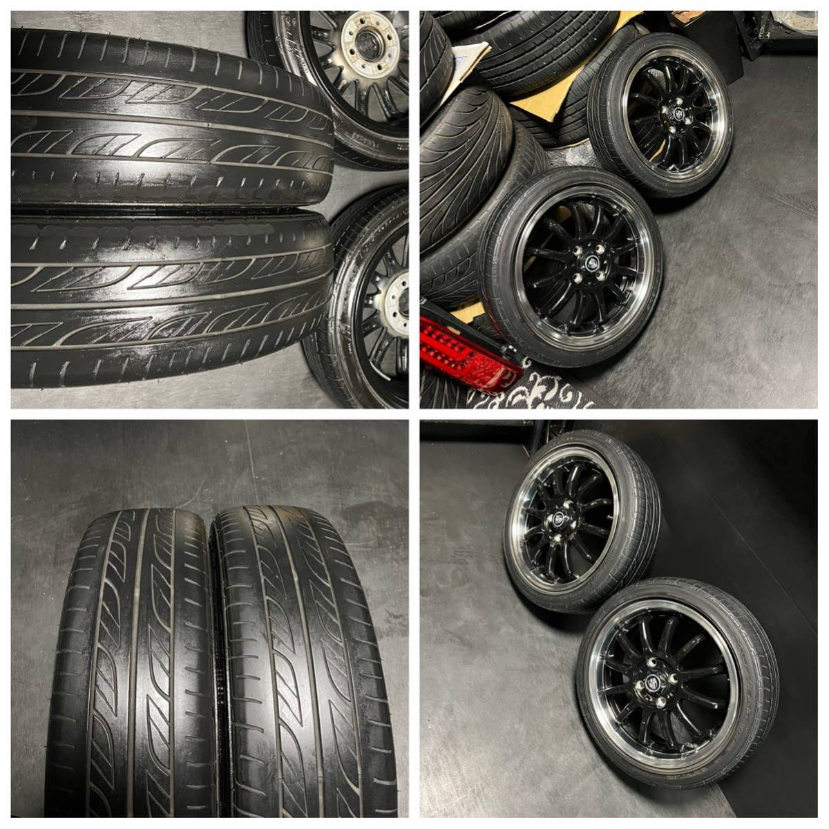 AMD 人気タイヤホイール 15インチ 5J＋45 PCD100 4穴 165/50R15 N-BOX 