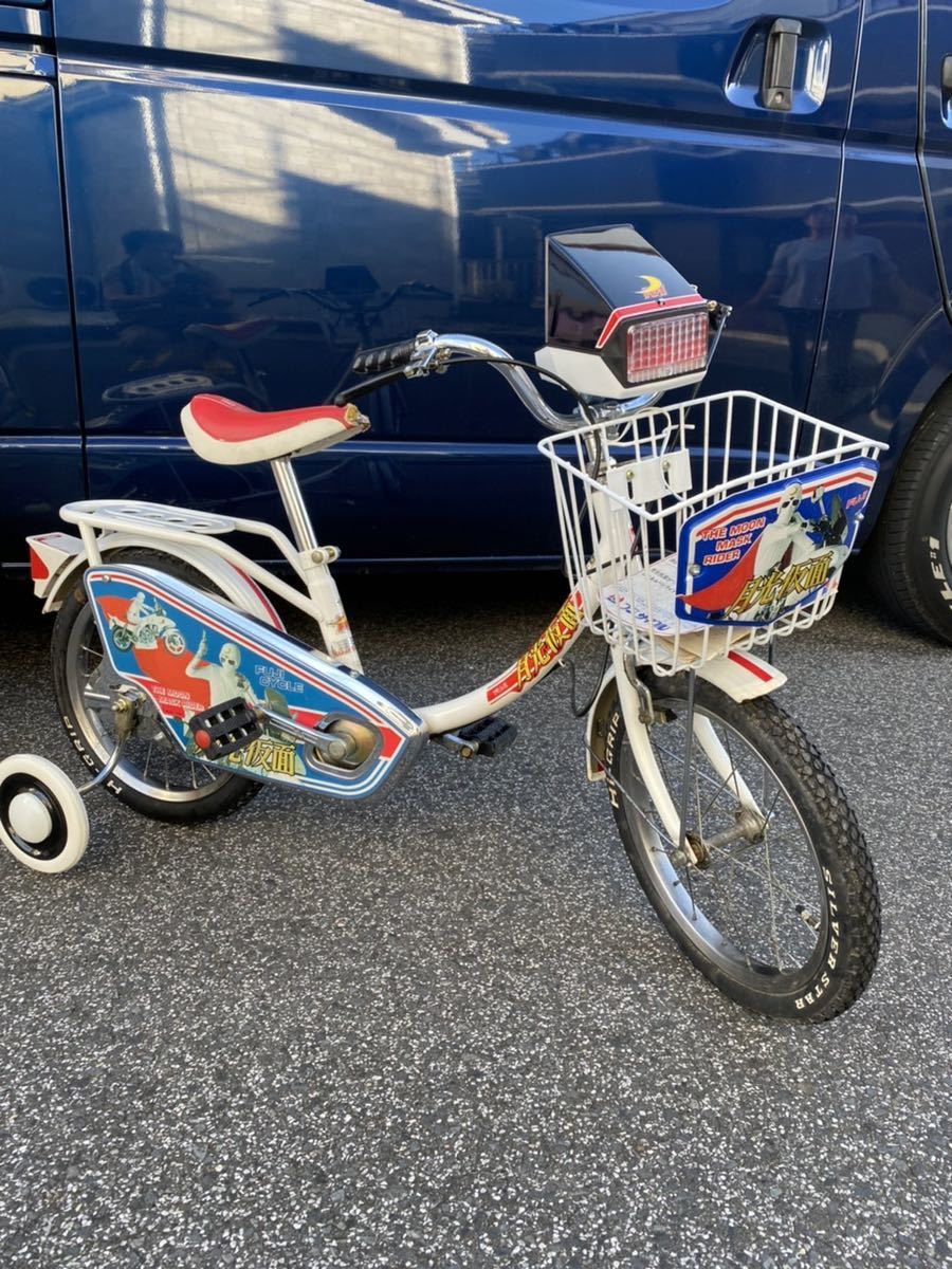 昭和レトロ 月光仮面 自転車 補助輪付き 訳あり子供用 未使用 希少 