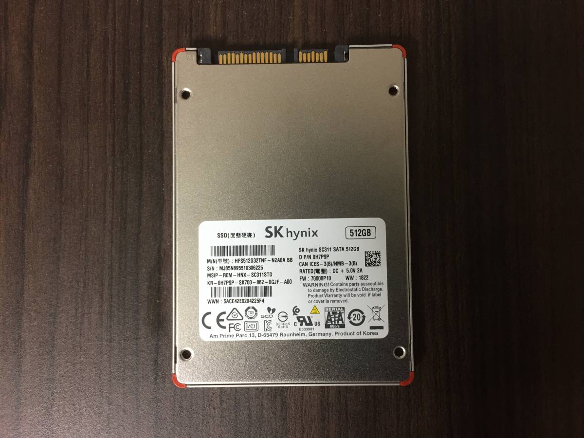 ☆送料無料☆ 中古SSD 2.5インチ SK hynix SC311 sata 512GB 動作品3