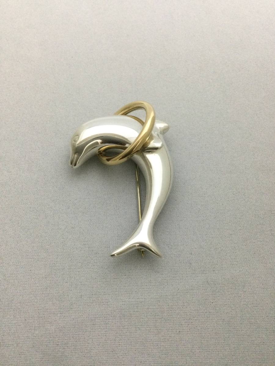 TIFFANY&Co. ティファニー イルカ コンビ ブローチ シルバー