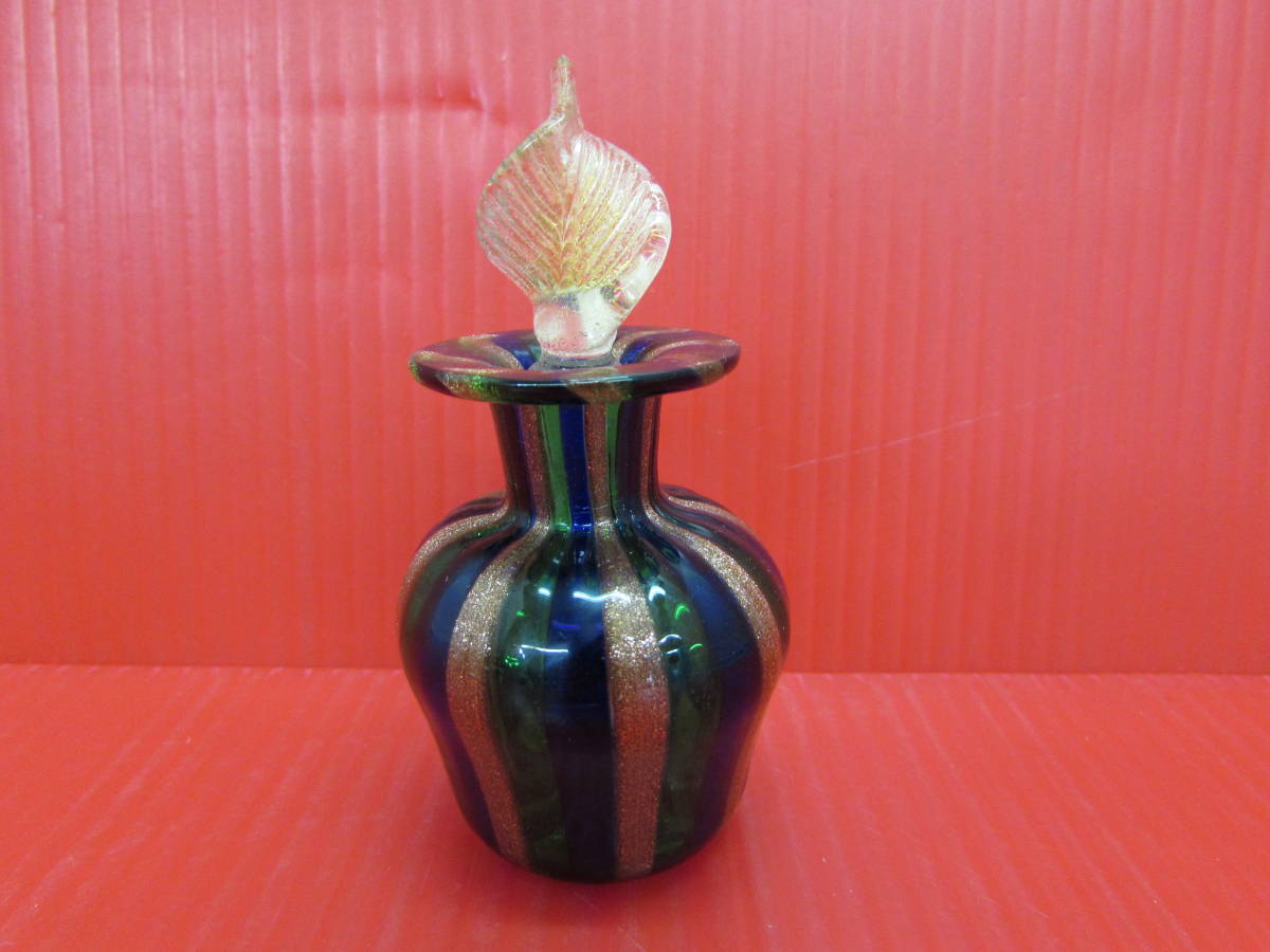 ベネチアン ガラス パフュームボトル 香水瓶 蓋付き ヴェネチアン