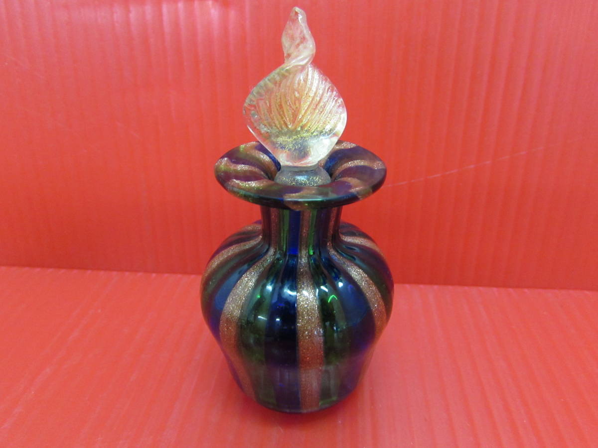 ベネチアン ガラス パフュームボトル 香水瓶 蓋付き ヴェネチアン